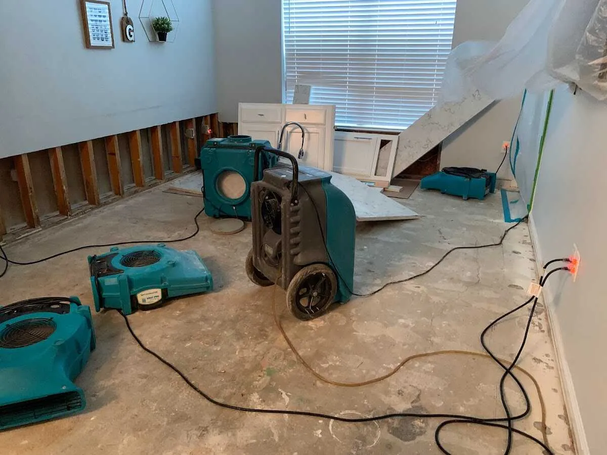 Dehumidifier in flood-cut room for Water Extraction & Removal in Canandaigua